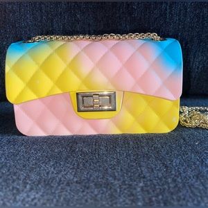 Pink, Blue, & Yellow Crossbody Bag